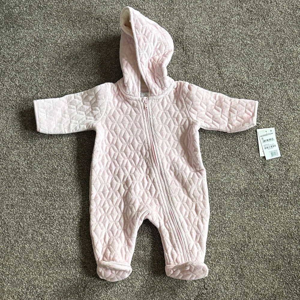 Nordstrom Hooded Quilted fleece lined bunting